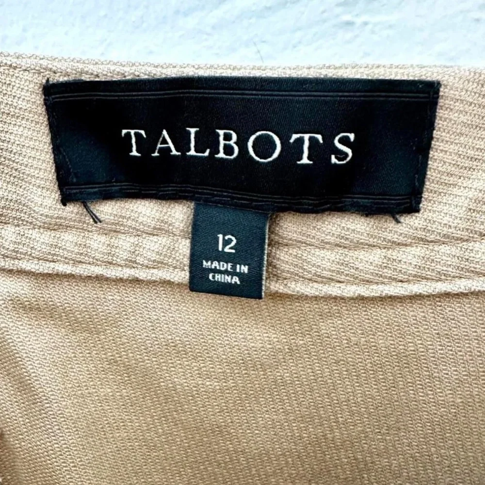 Talbots Tan‎ Pencil Skirt with Lace-Up Detail